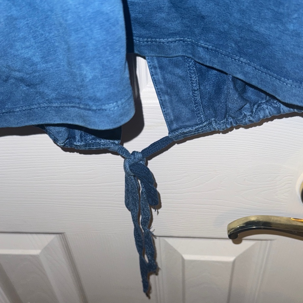 Blue Zip-Up Jacket with Rhinestone Design - Picture 5 of 11